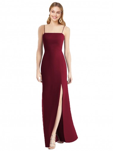 Tie-Back Cutout Trumpet Chiffon Bridesmaid Dress with Front Slit Australia